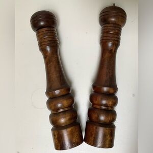 Wood Salt and Pepper Set 14” LARGE | MCM|Tableware|Turned Wood Salt Pepper Mill